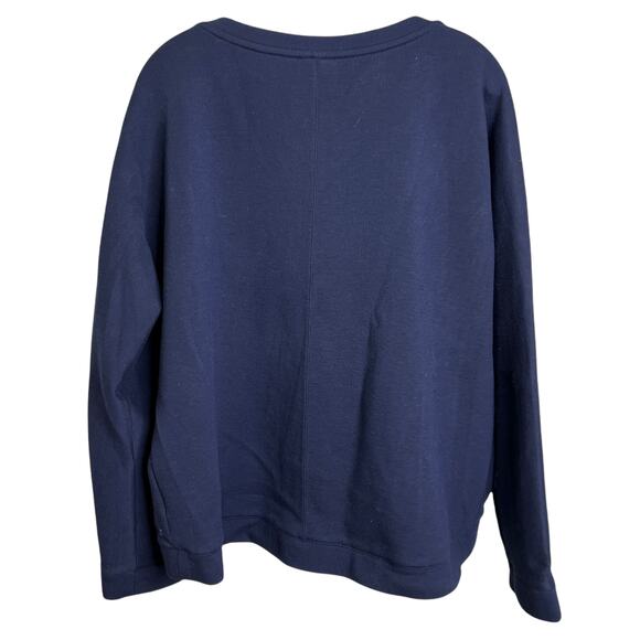 Gap Fit Women's Size XL Sweatshirt Navy Blue Stretch Boxy Fit - Picture 2 of 8